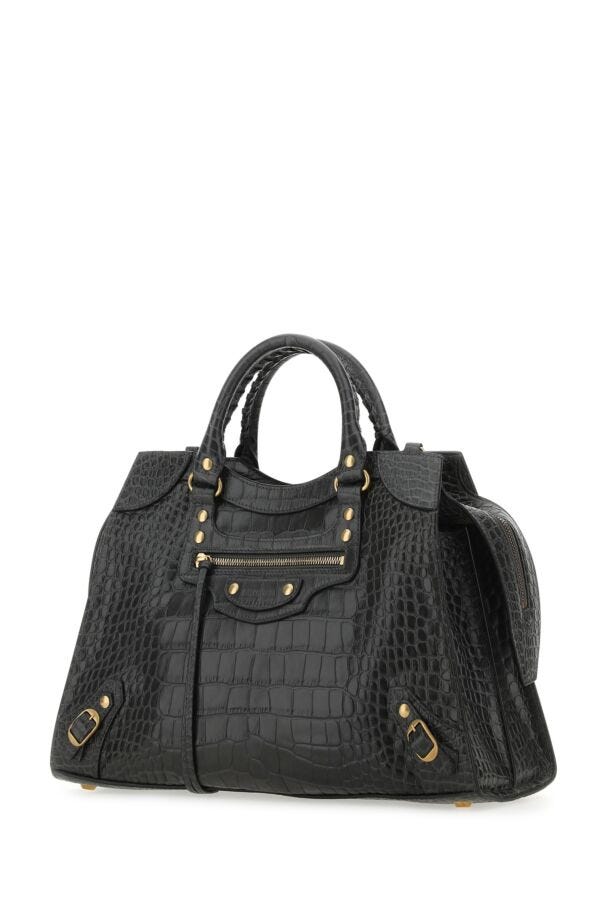 Balenciaga Woman Charcoal Leather Neo Classic City Handbag