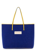 Marni Man Blue Felt Small Janus Shopping Bag