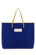 Marni Man Blue Felt Medium Janus Shopping Bag