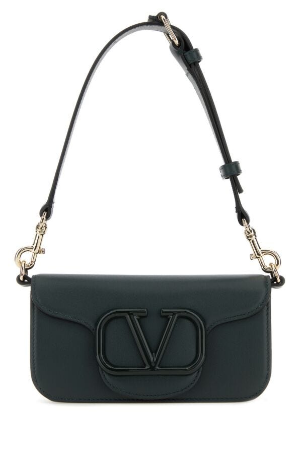 Valentino Garavani Man Dark Green Leather Mini LocÃƒÆ’Ã‚Â£Ãƒâ€šÃ‚Â² Shoulder Bag