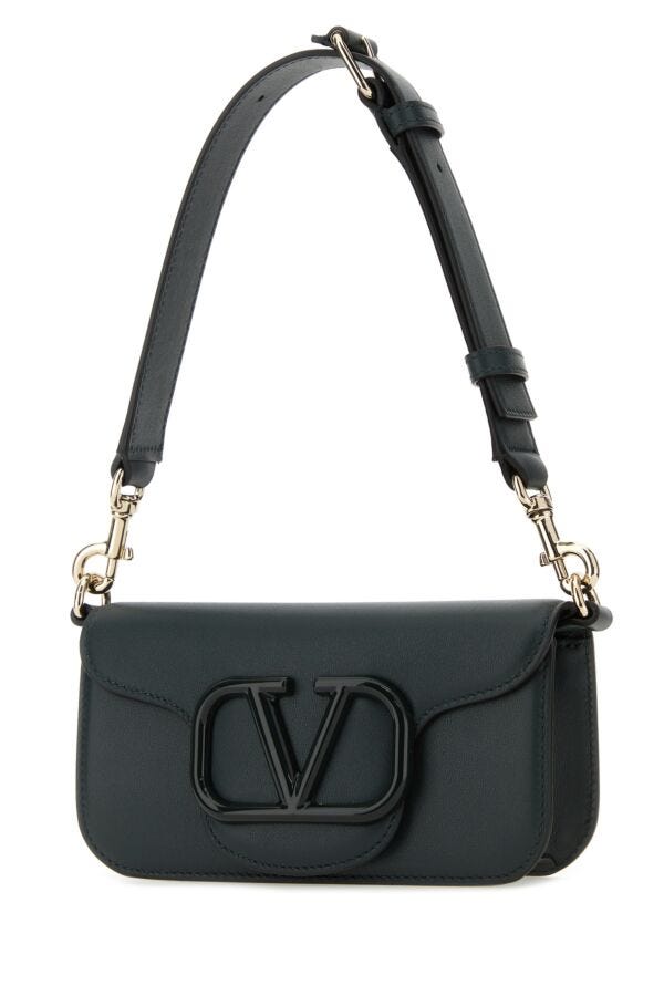 Valentino Garavani Man Dark Green Leather Mini LocÃƒÆ’Ã‚Â£Ãƒâ€šÃ‚Â² Shoulder Bag