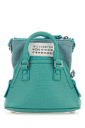Maison Margiela Woman Sea Green Leather And Fabric 5Ac Classique Baby Handbag