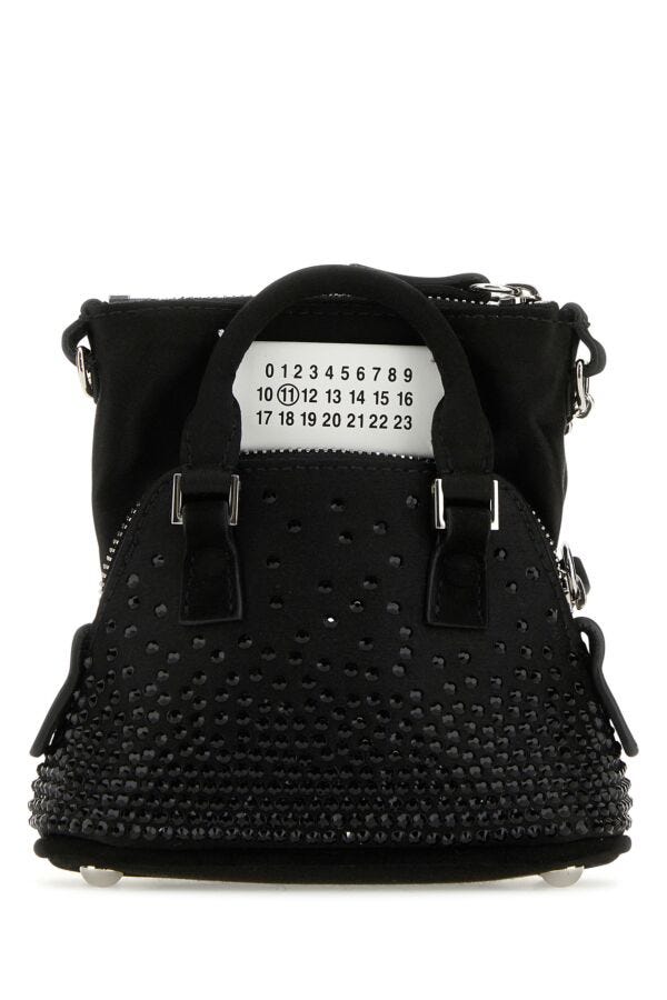 Maison Margiela Woman Black Satin Baby 5Ac Classique Handbag