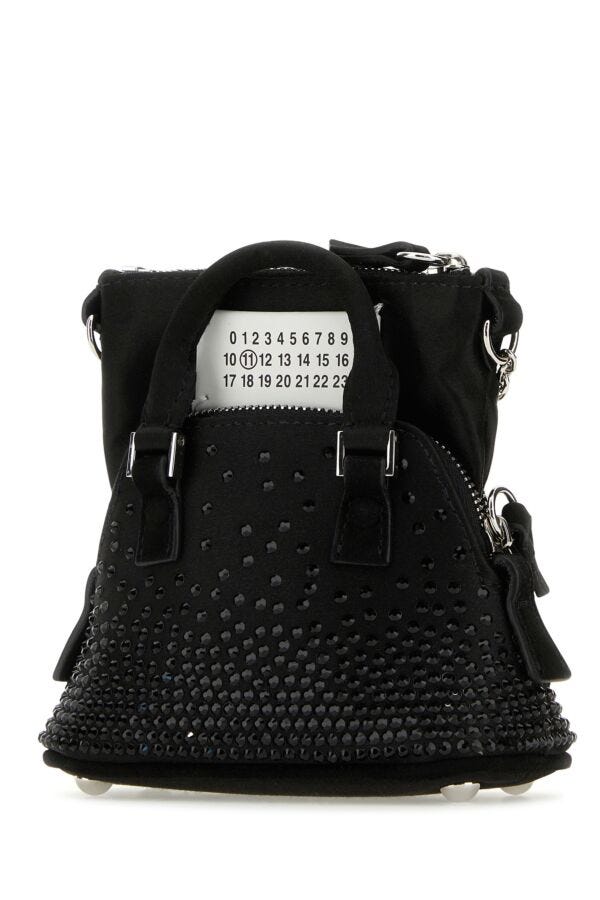 Maison Margiela Woman Black Satin Baby 5Ac Classique Handbag