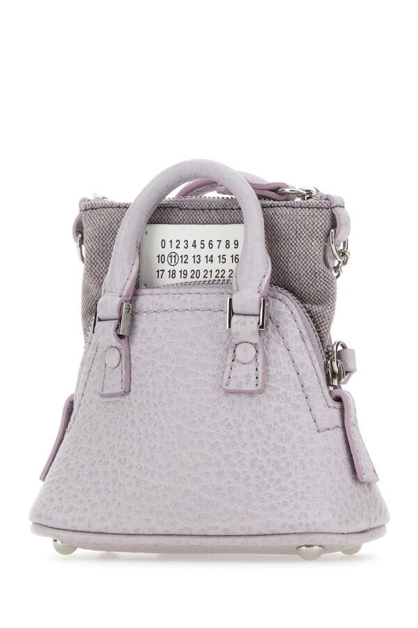 Maison Margiela Woman Lilac Leather And Fabric 5Ac Classique Baby Handbag