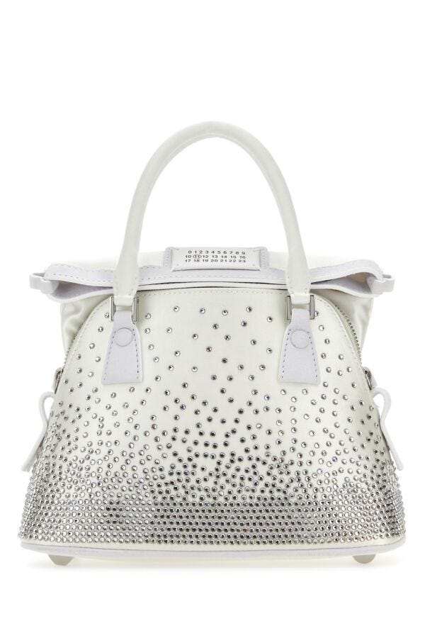 Maison Margiela Woman White Satin Micro 5Ac Classique Handbag