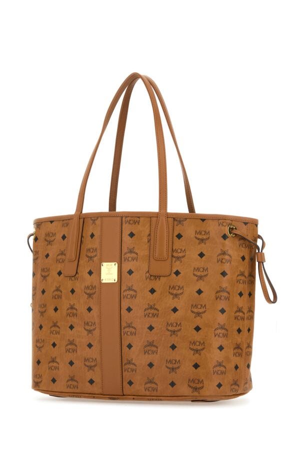 Mcm Woman Printed Leather Medium Liz Shopping Bag