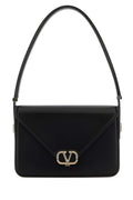 Valentino Garavani Woman Black Leather Vlogo Shoulder Bag
