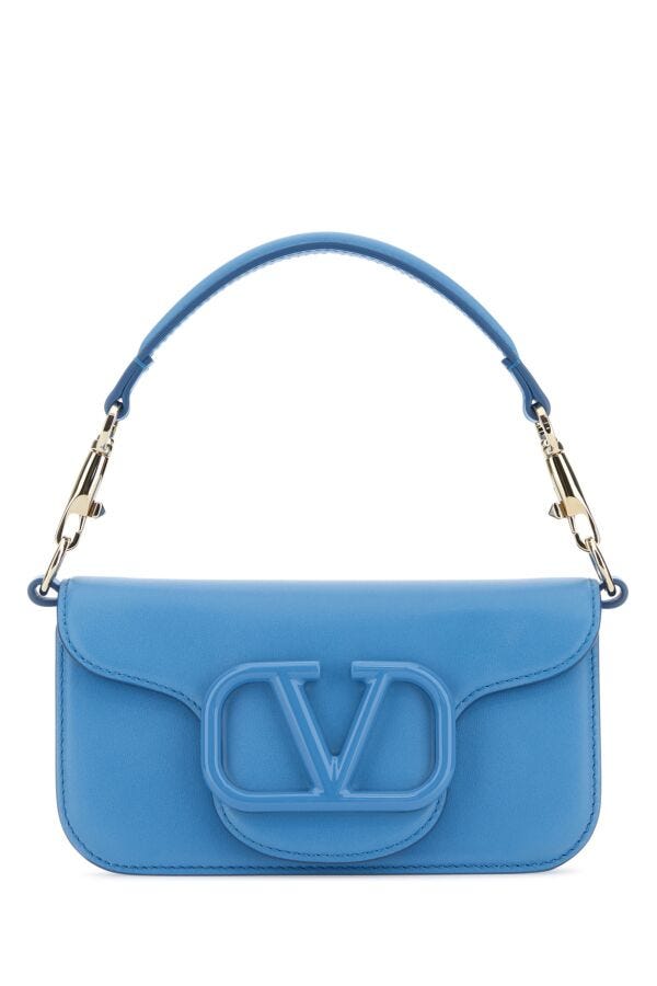 Valentino Garavani Woman Cerulean Blue Leather Small LocÃƒÆ’Ã‚Â£Ãƒâ€šÃ‚Â² Handbag