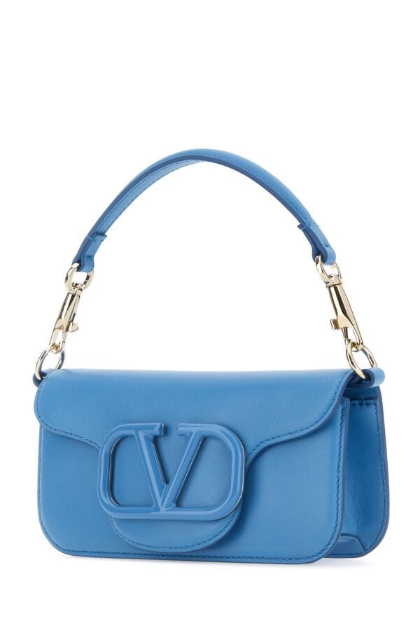 Valentino Garavani Woman Cerulean Blue Leather Small LocÃƒÆ’Ã‚Â£Ãƒâ€šÃ‚Â² Handbag