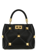 Valentino Garavani Woman Black Nappa Leather Small Roman Stud Handbag