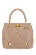 Valentino Garavani Woman Powder Pink Nappa Leather Small Roman Stud Handbag