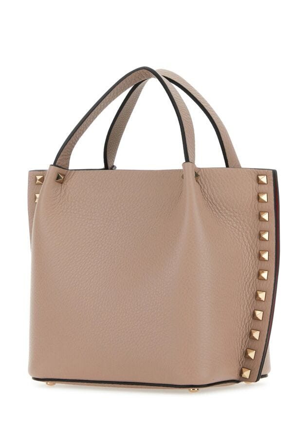 Valentino Garavani Woman Antiqued Pink Leather Rockstud Handbag