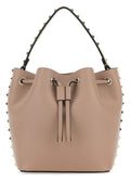 Valentino Garavani Woman Antiqued Pink Leather Rockstud Bucket Bag