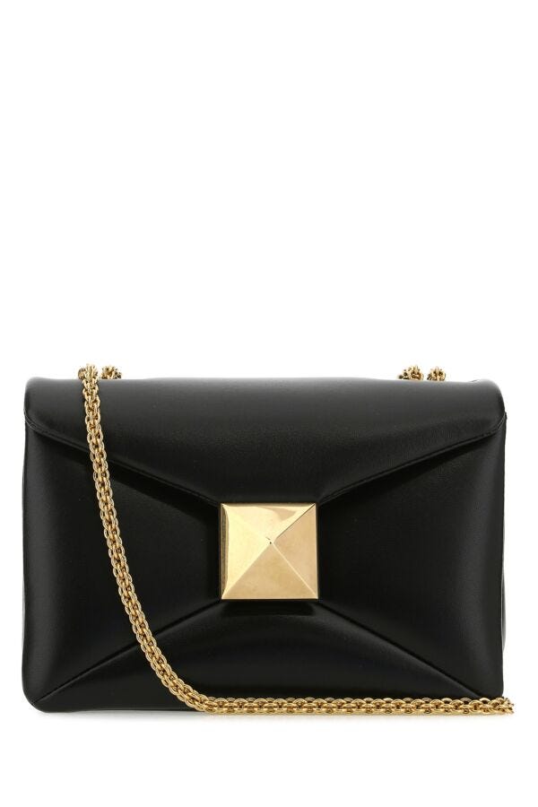 Valentino Garavani Woman Black Nappa Leather One Stud Shoulder Bag