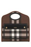 Burberry Woman Printed E-Canvas And Leather Mini Pocket Bag Handbag