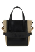 Chloe Woman Two-Tone Canvas And Leather Small Sense Shopping Bag