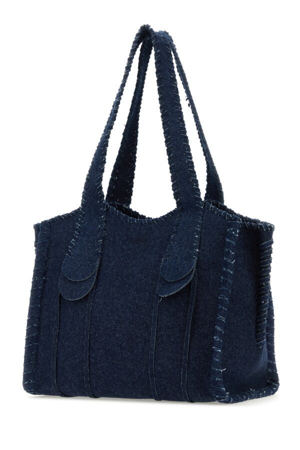 Chloe Woman Dark Blue Denim Medium Mony Shopping Bag
