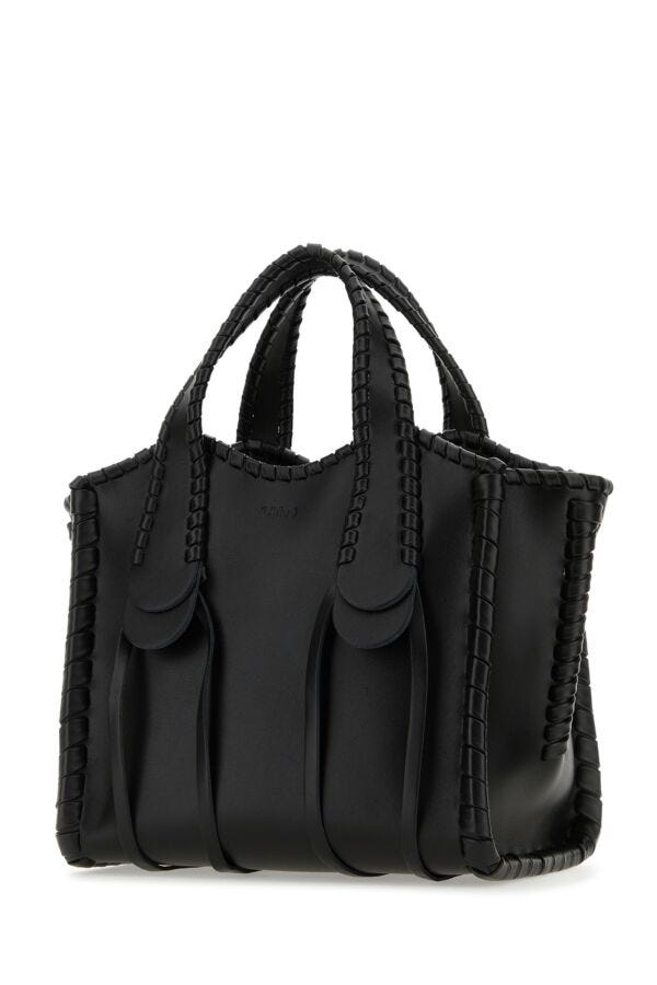 Chloe Woman Black Leather Small Mony Handbag