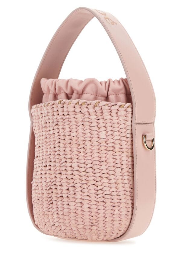 Chloe Woman Pink Suede Bucket Bag