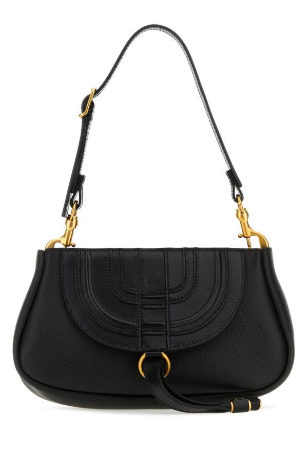 Chloe Woman Black Leather Small Marcie Clutch