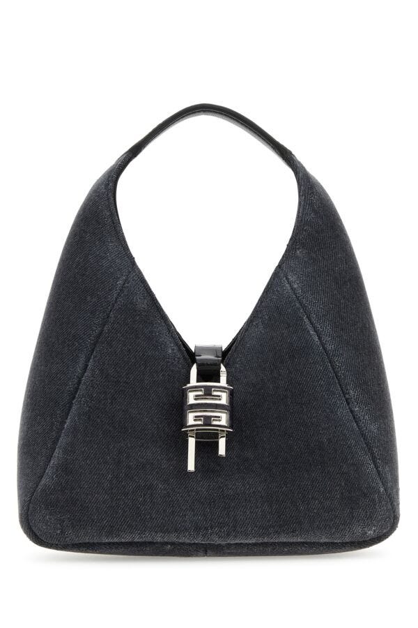 Givenchy Woman Black Denim Mini G-Hobo Handbag