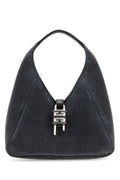Givenchy Woman Black Denim Mini G-Hobo Handbag