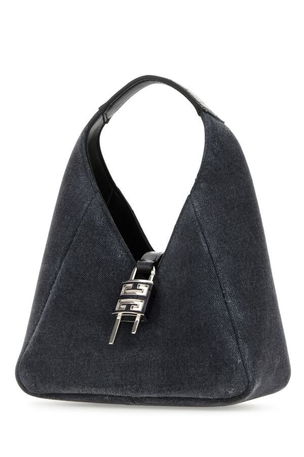 Givenchy Woman Black Denim Mini G-Hobo Handbag