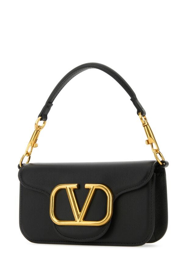 Valentino Garavani Woman Black Leather Small LocÃƒÆ’Ã‚Â£Ãƒâ€šÃ‚Â² Handbag
