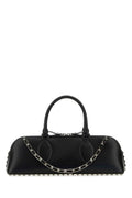Valentino Garavani Woman Black Leather Rockstud East-West Handbag