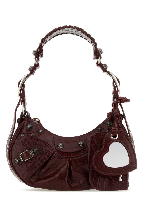 Balenciaga Woman Grape Leather Le Cagole Xs Shoulder Bag