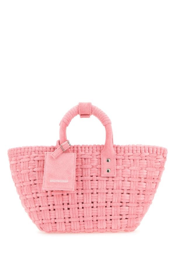 Balenciaga Woman Pink Terry Fabric Bistro Xs Handbag