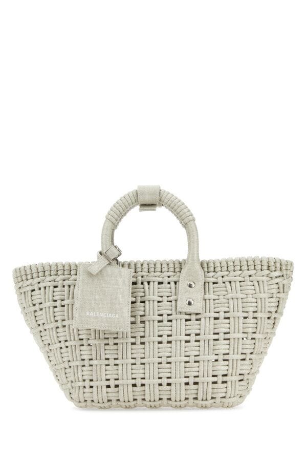 Balenciaga Woman Sand Raffia Bistro Xs Handbag