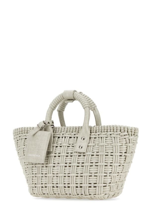 Balenciaga Woman Sand Raffia Bistro Xs Handbag