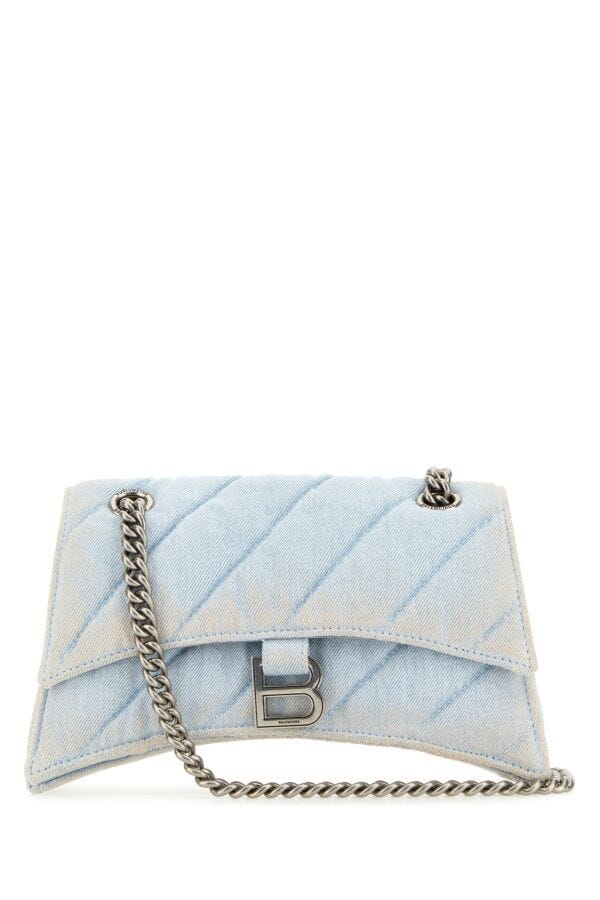 Balenciaga Woman Denim Crush S Shoulder Bag