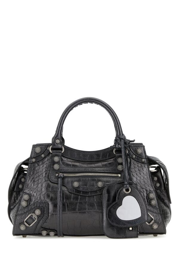 Balenciaga Woman Lead Leather Neo Cagole City S Handbag