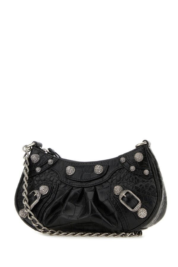 Balenciaga Woman Black Leather Le Cagole Mini Handbag