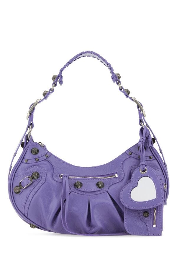 Balenciaga Woman Light Purple Leather Le Cagole S Shoulder Bag