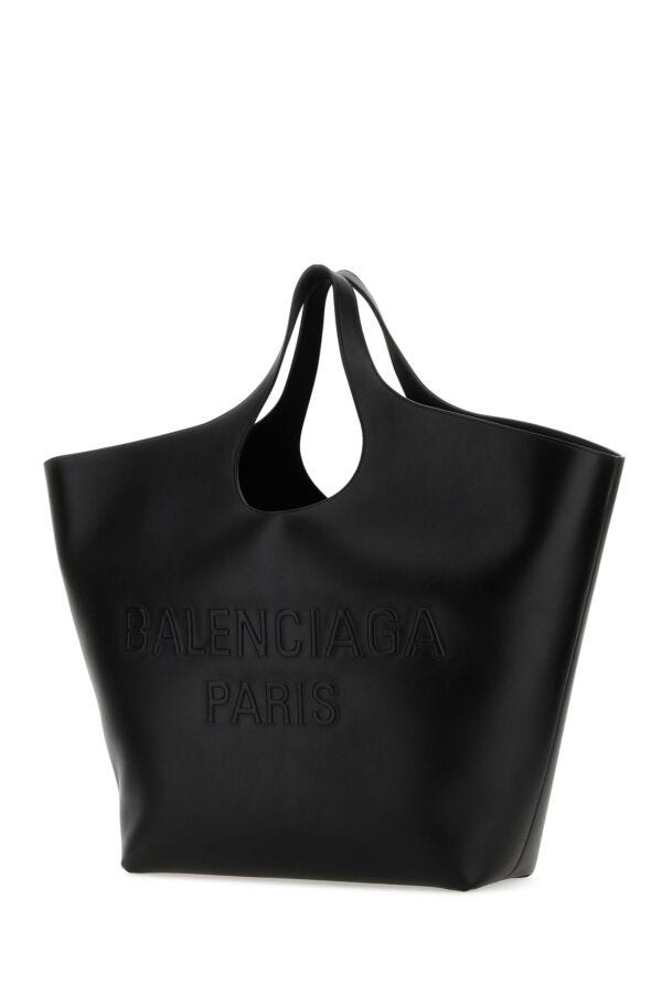Balenciaga Woman Black Leather Large Mary-Kate Shopping Bag