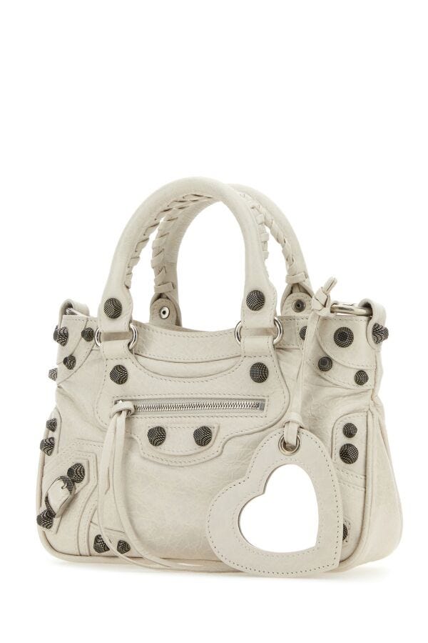 Balenciaga Woman Chalk Nappa Leather Neo Cagole S Handbag