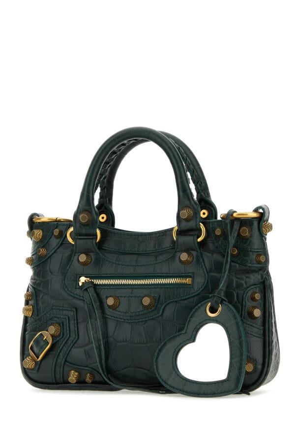 Balenciaga Woman Bottle Green Leather Neo Cagole S Handbag