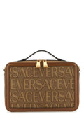 Versace Man Embroidered Canvas Versace Allover Handbag