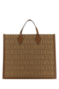 Versace Man Embroidered Canvas Versace Allover Shopping Bag