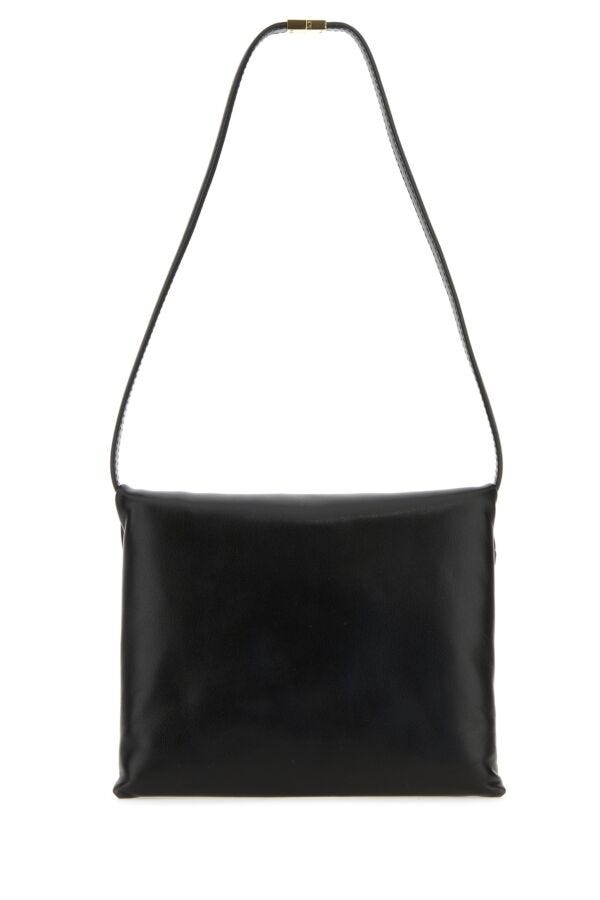 Marni Woman Black Leather Prisma Clutch