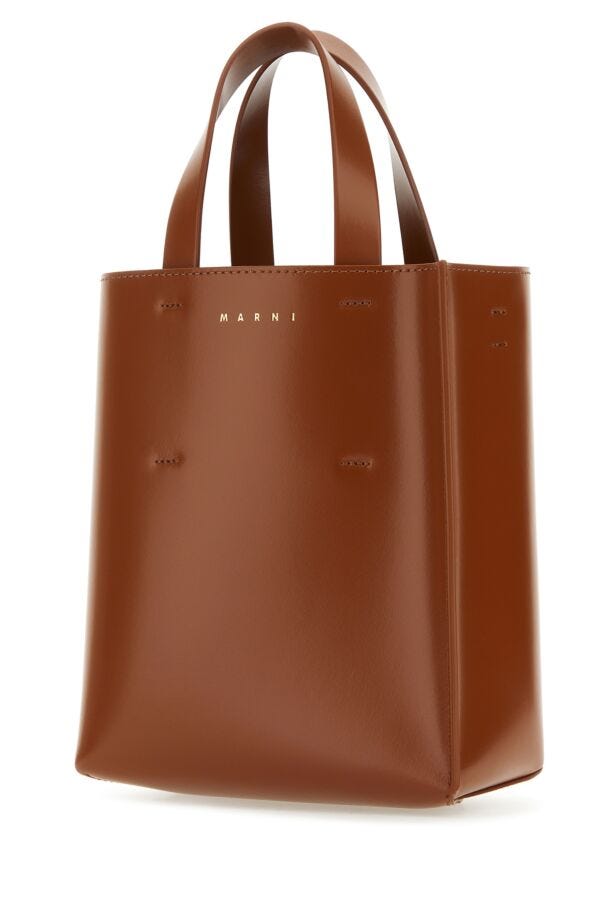 Marni Woman Brown Leather Mini Museo Handbag