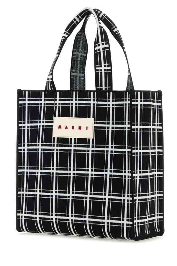 Marni Man Embroidered Jacquard Shopping Bag