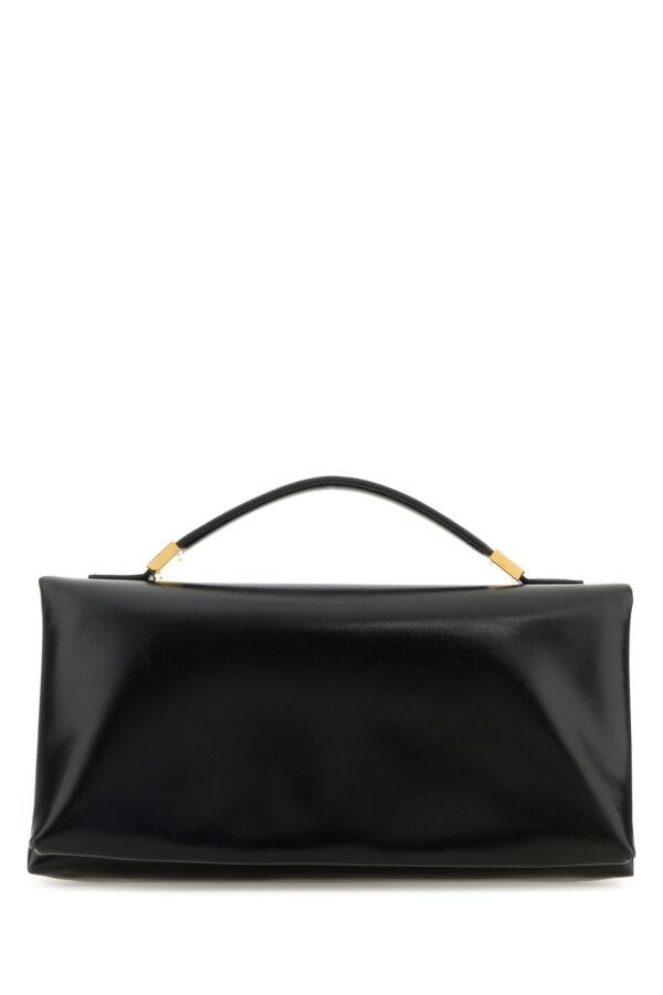 Marni Woman Black Leather Prisma Handbag