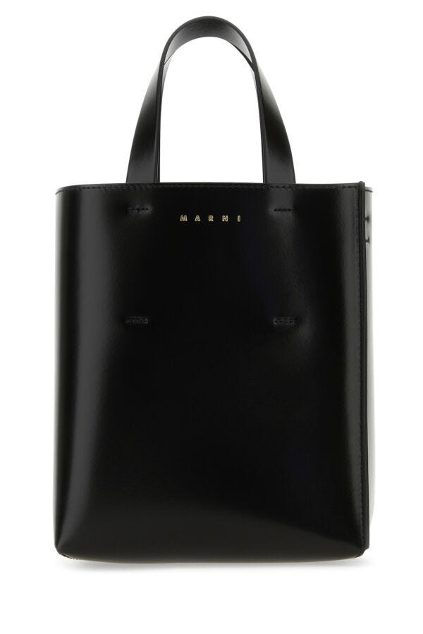 Marni Woman Black Leather Mini Museo Handbag