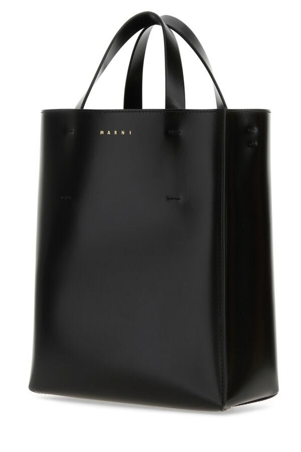 Marni Woman Black Leather Small Museo Handbag