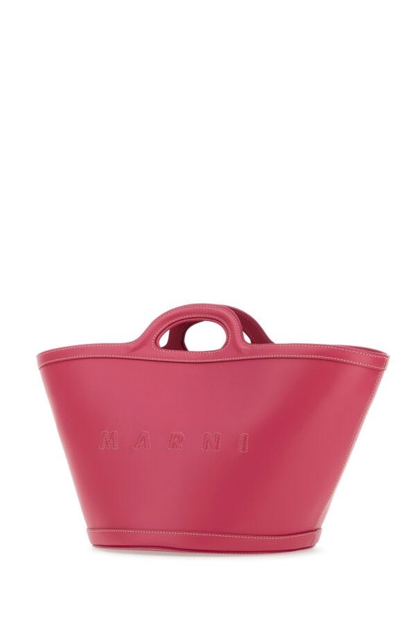 Marni Woman Dark Pink Leather Small Tropicalia Handbag